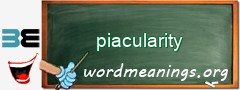 WordMeaning blackboard for piacularity